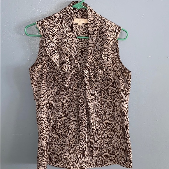 Loft Tie Front Sleeveless Blouse - Picture 1 of 6